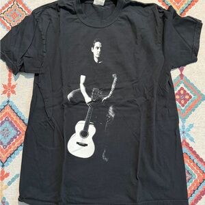 John Mayer Black Short-Sleeve Tee with White Guitar Graphic